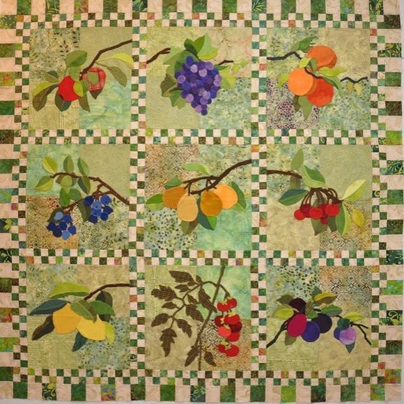 Quilt Block Pattern “Black Currants” a Design Inspired by 1800s Botanical Prints - Picture 7 of 8